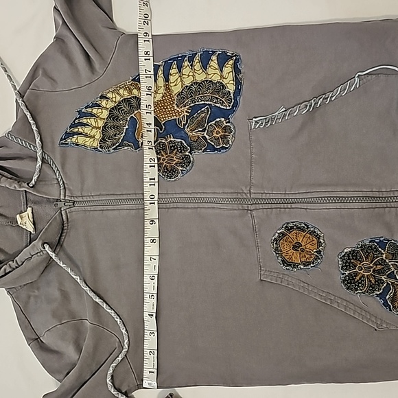 Free People Vintage Embroidered Zip up Hoodie Sweatshirt M - Picture 5 of 14